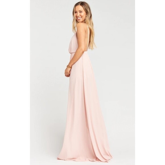 Show Me Your Mumu Amanda Maxi Dress Dusty Blush Crisp L - Picture 3 of 4